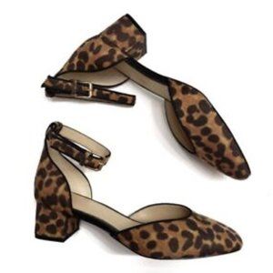 🎉3xHP - Weekend Getaway🎉 cabi  #6015 Kitten  Leopard Print Ankle Strap 8.5M